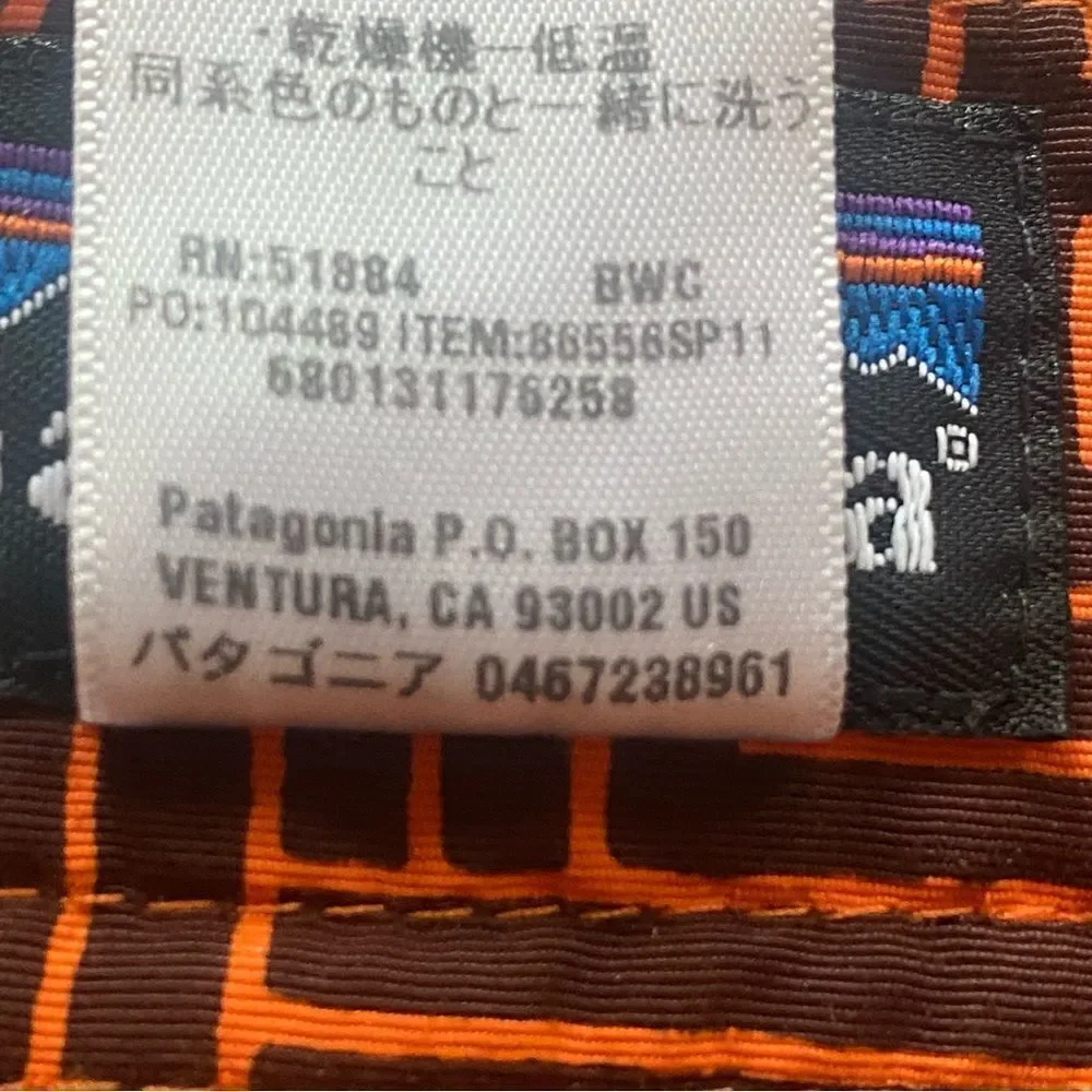 Patagonia Wavefarer Orange and Brown Letter Design Board Shorts Size 34
